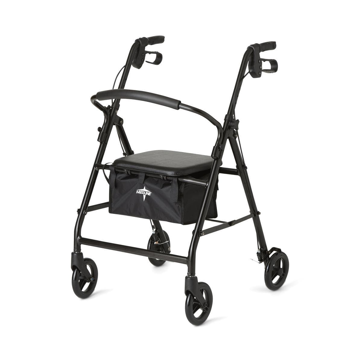 Medline Standard Steel Folding Rollator Adult Rolling Walker - Senior.com Rollators
